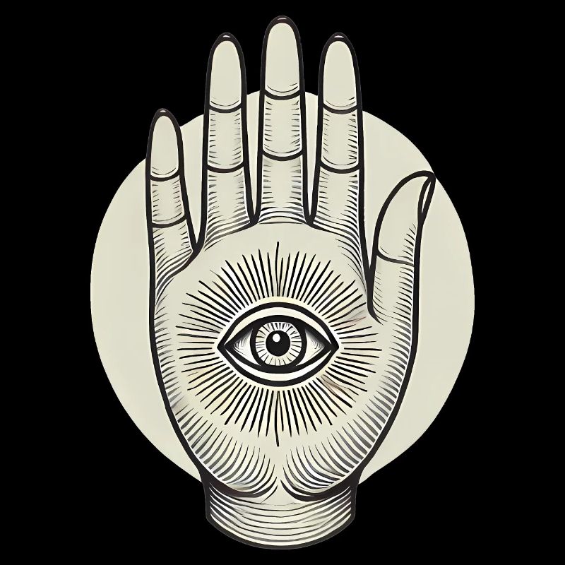 Eye in Hand Mystical Illustration