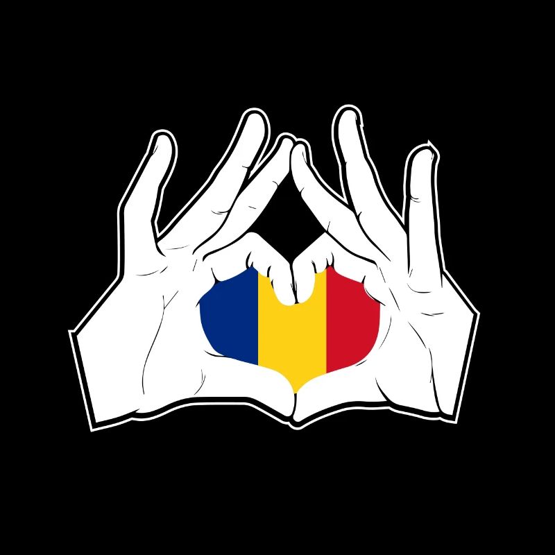 Rumänien Hand Herz Flagge