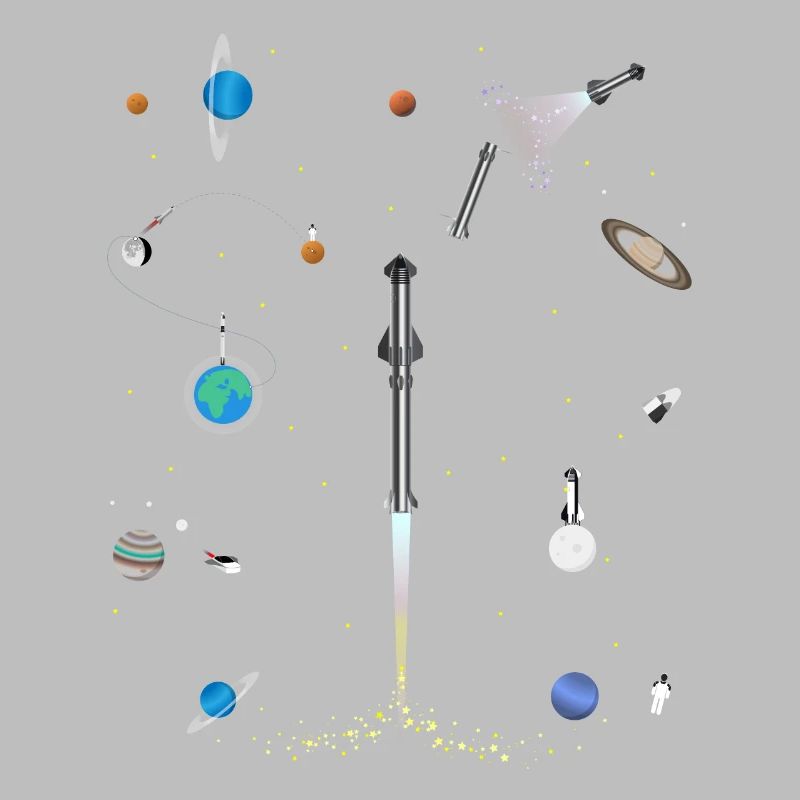 A Space-x blast into Space pattern