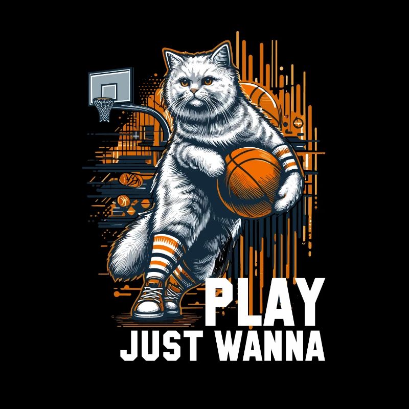 Basketball Katze Langhaar Geschenk