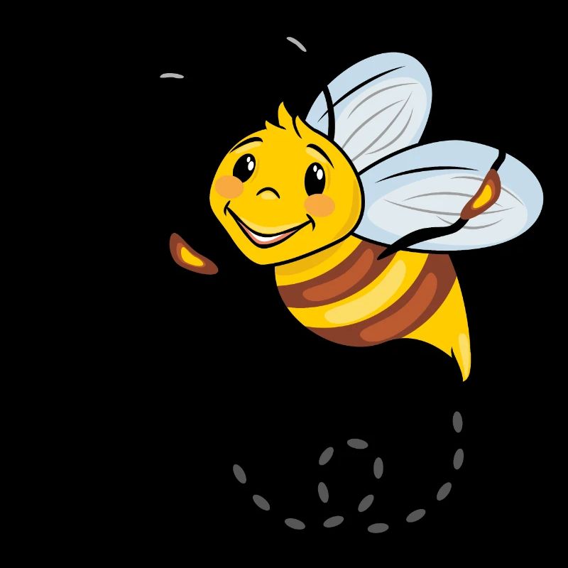 Abeille heureuse. Dessin de bande dessinée