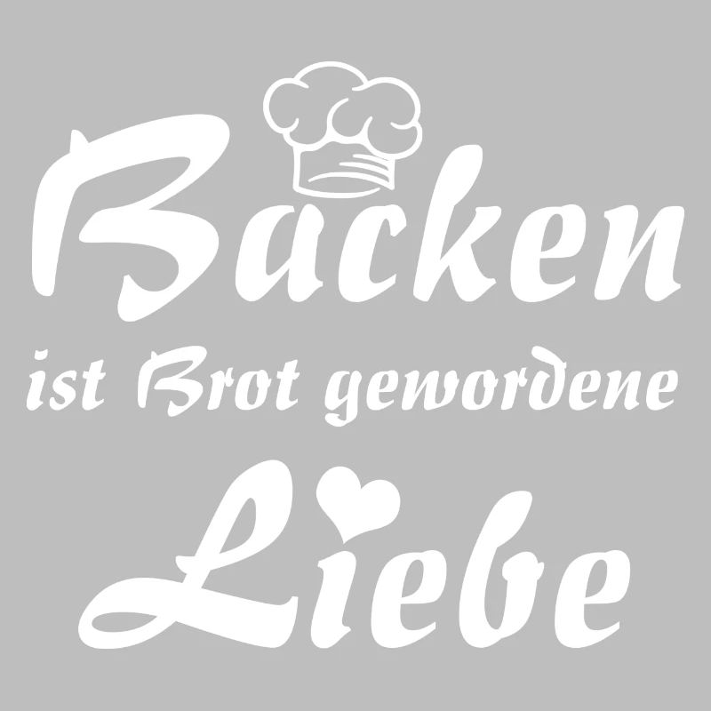 Backen ist Liebe mit Bäckermütze und Herz