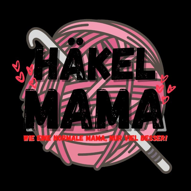 Häkelmama! Häkeln Mutter rosa Herz rot pink Mama