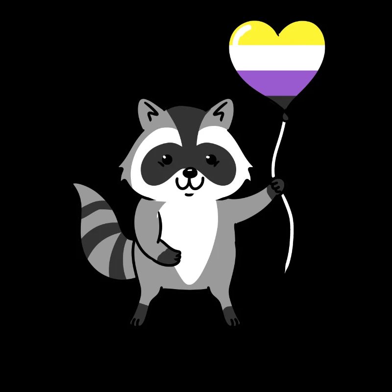 Waschbär Herzballon Nonbinary