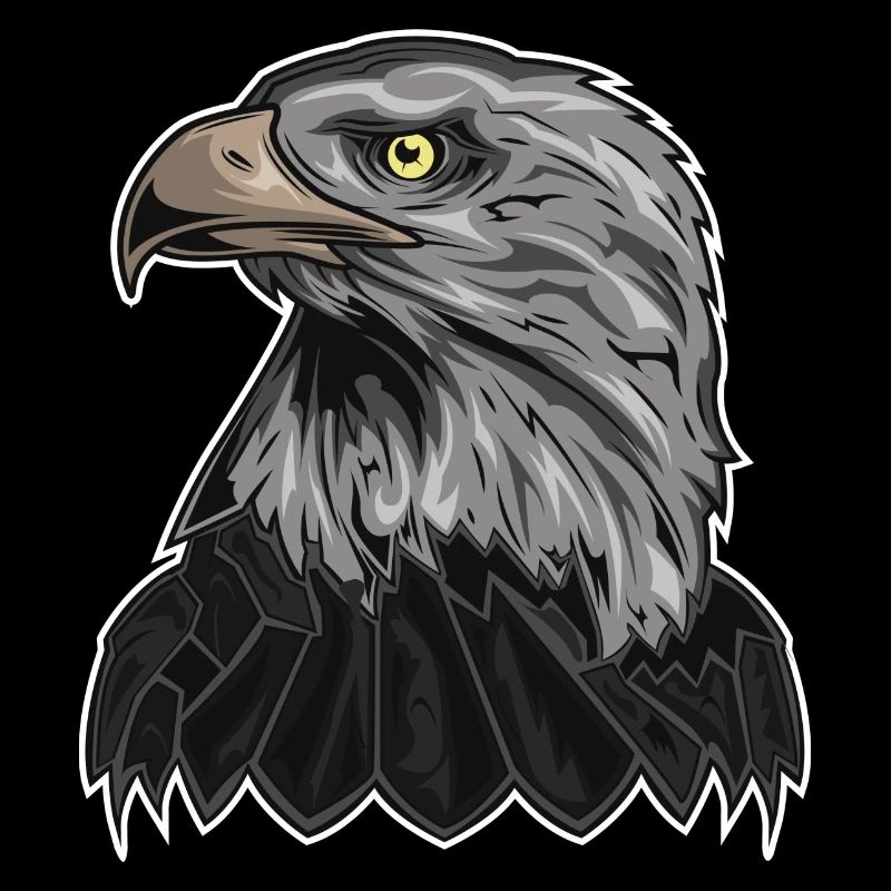 Bald eagle on fishing hat, cap & sticker