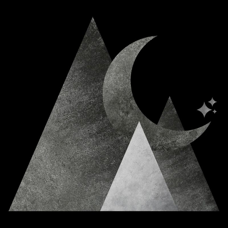 Mond und Berge Geometrisch
