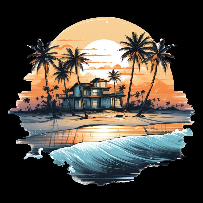 Vibrations de l’océan, vibrations de la plage, coucher de soleil sur la plage, oce