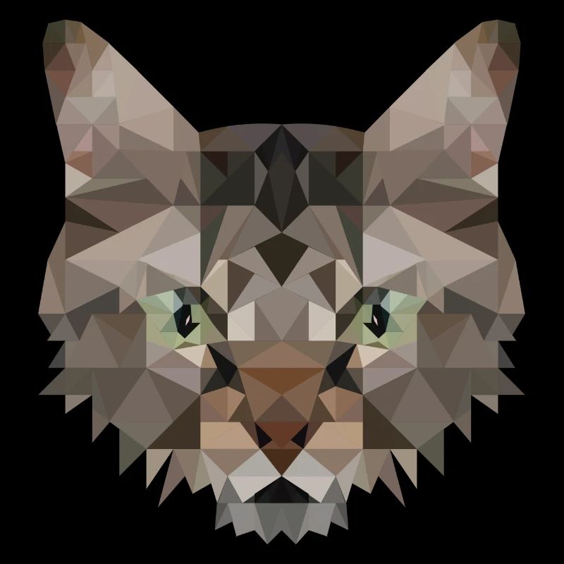 Polygon Katze Artwork - Handmade design