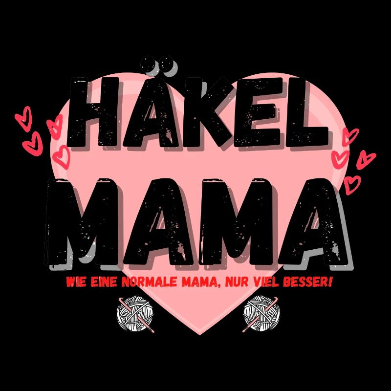 Häkelmama! Häkeln Mutter rosa Herz rot Herzen Mama
