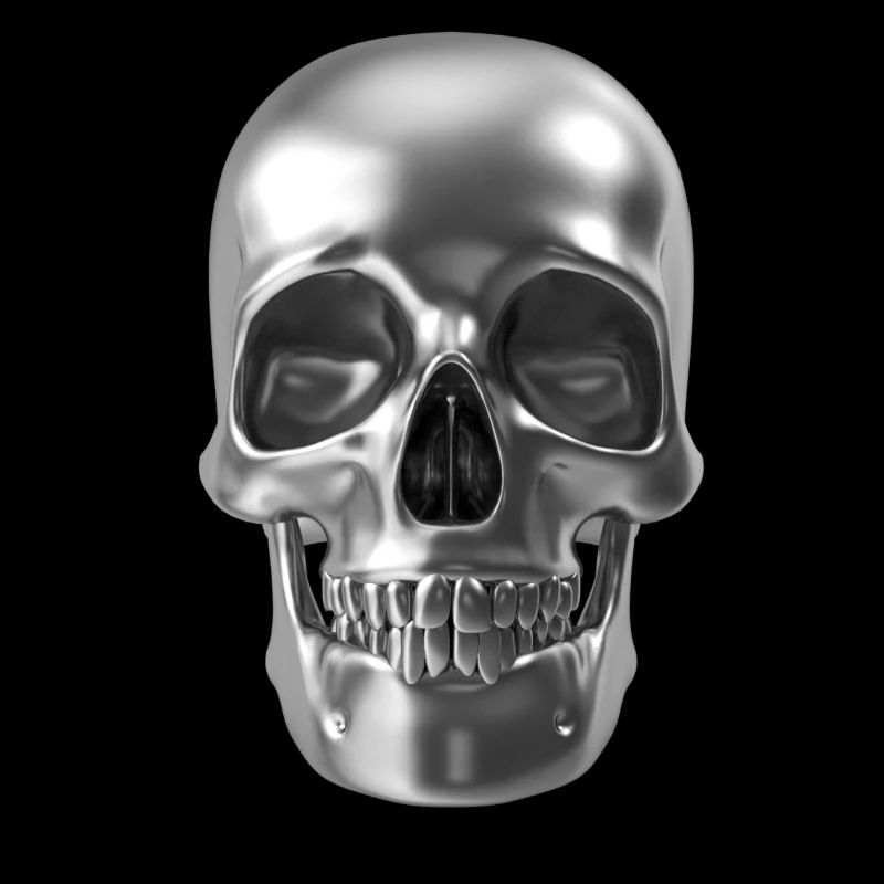 Silver Skull - silber schädel 3D