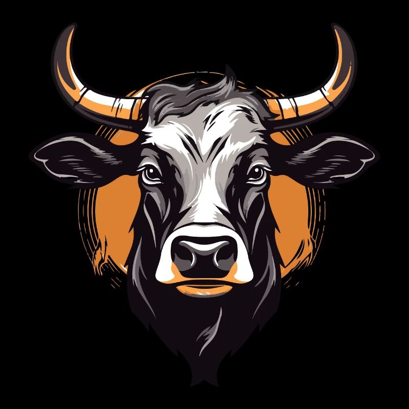 Illustration de tête de vache