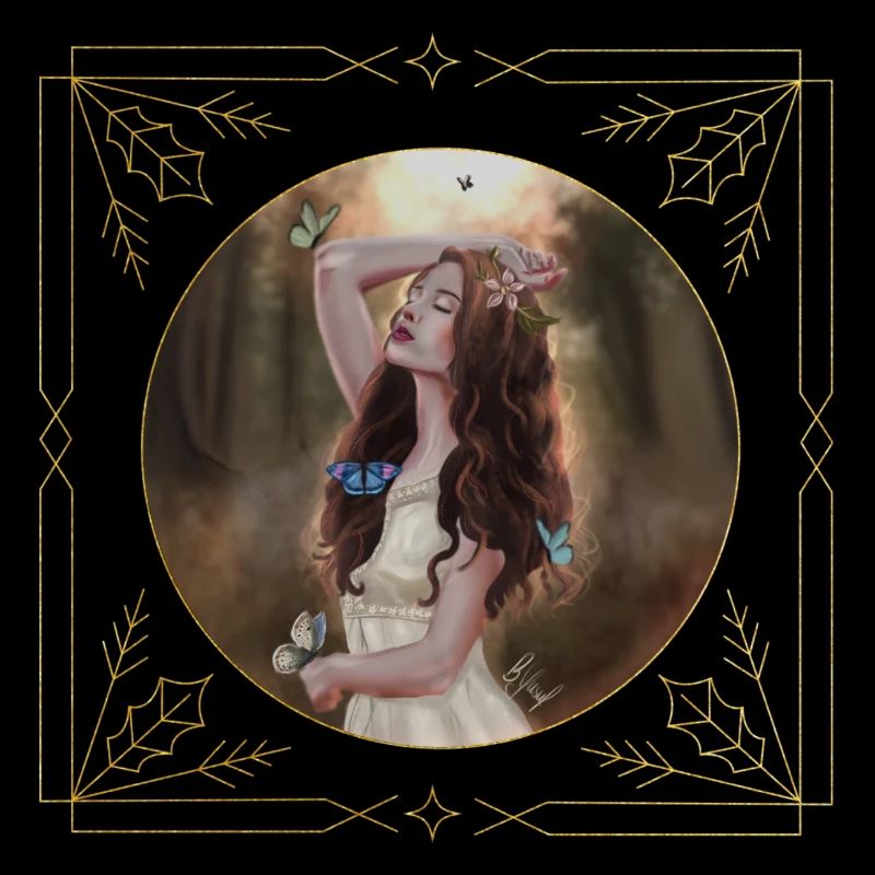 Frau mit Schmetterlinge