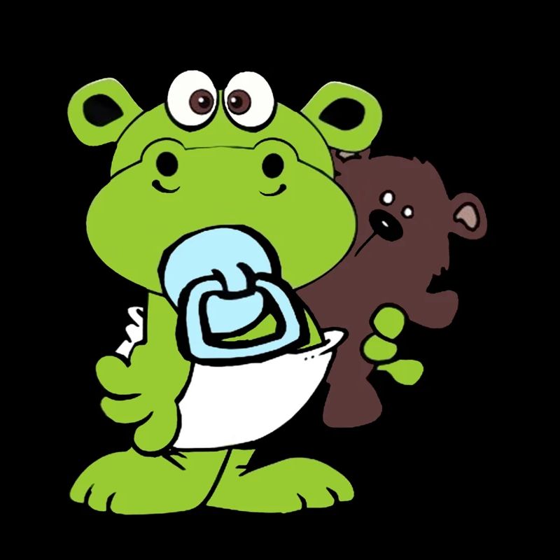 hippopotame vert nilperd filles enfants enfants bébé