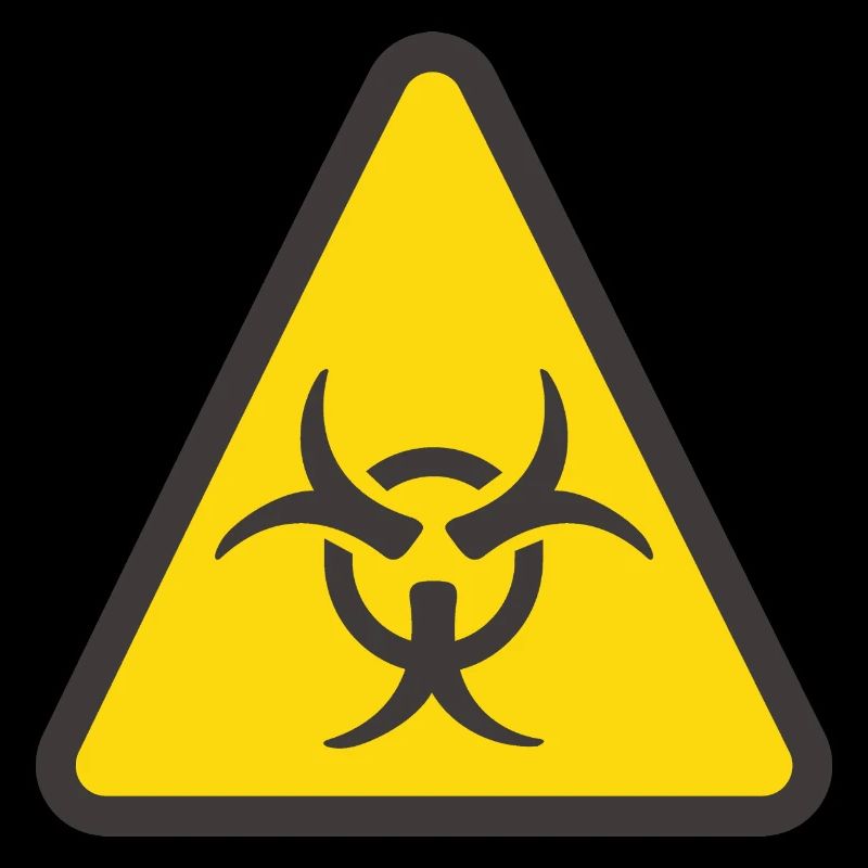 Warning label biohazard yellow