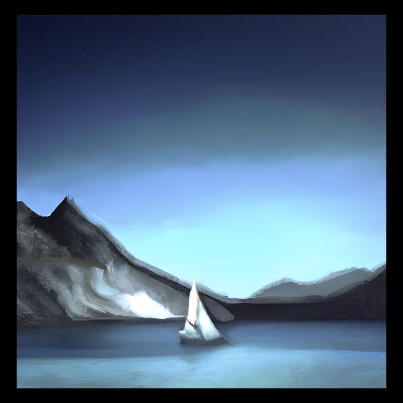 Ship sailing on a small lake
