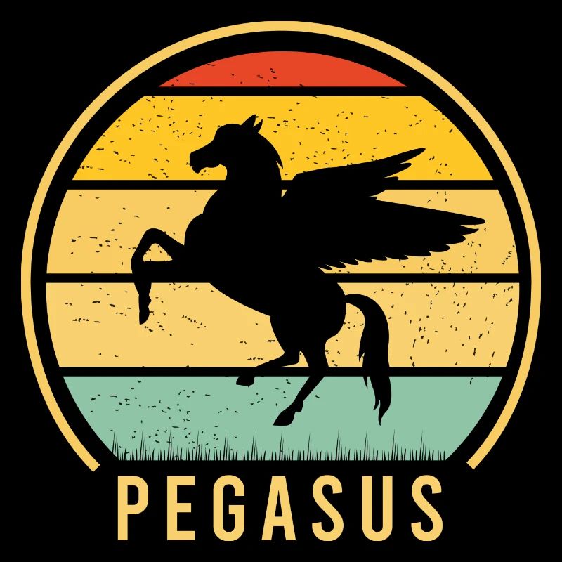 Pegasus Cheval Licorne Rétro Vintage