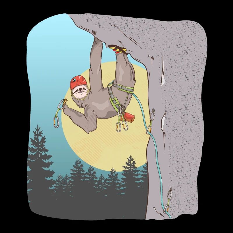 Sloth rock climbing Faultier-Klettern