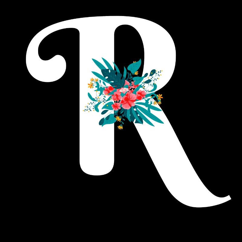 lettre R fleuris