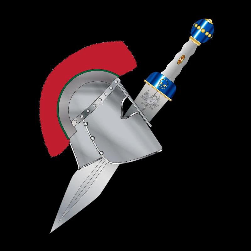 Römischer Gladiator Helm und Schwert