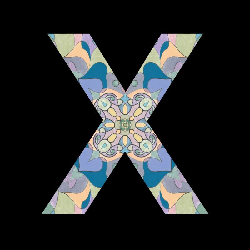 Buchstabe X im Mandala