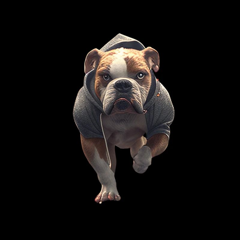 Chien avec sweat à capuche