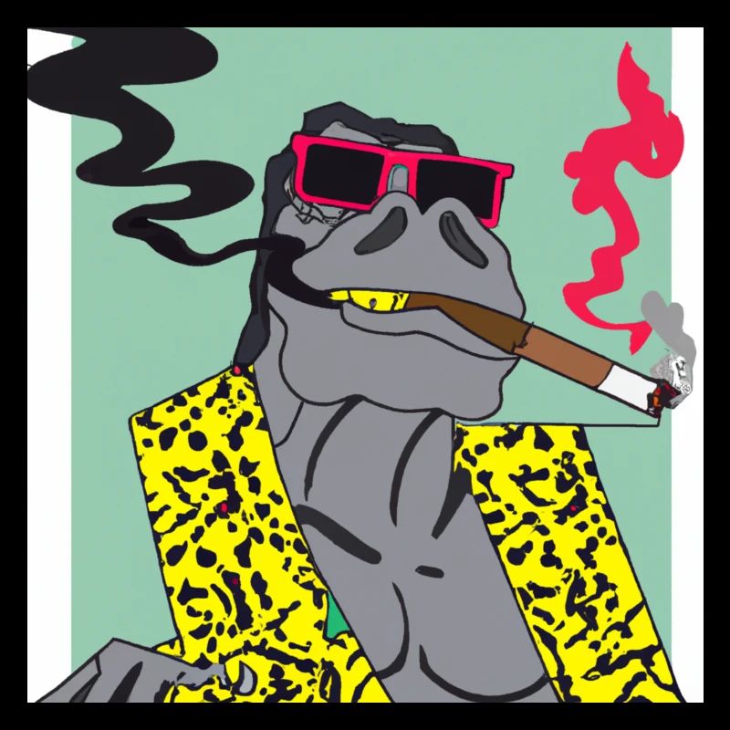 Cooler Dino raucht eine Zigarre Geschenk