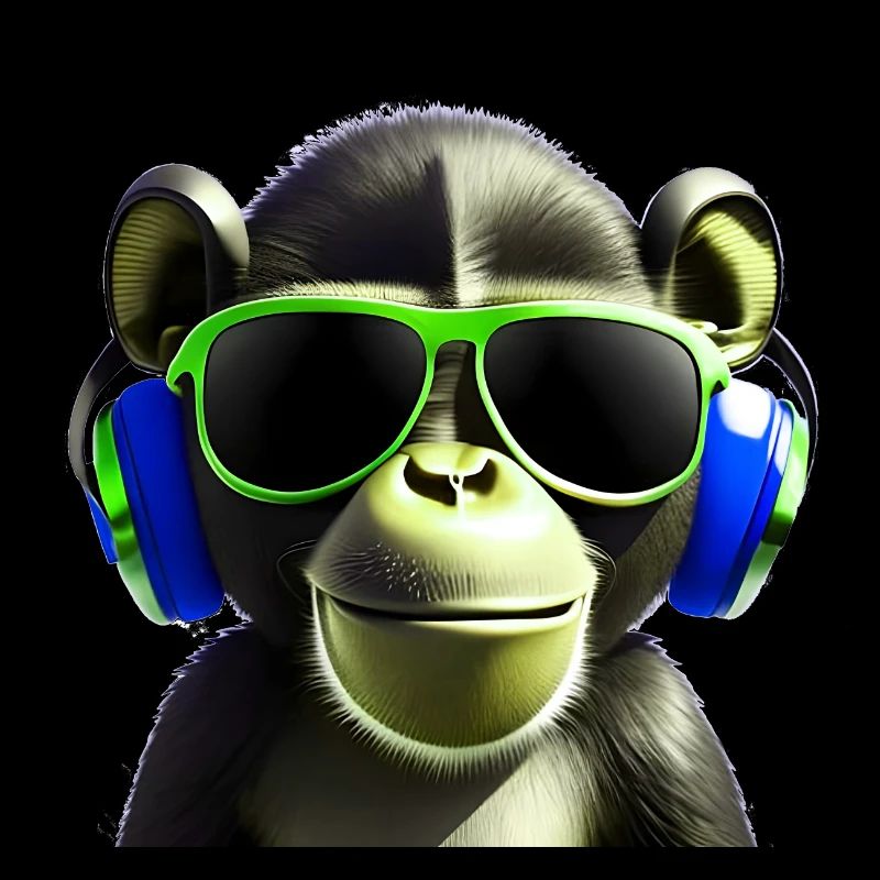 Cooler Affe mit Sonnenbrille