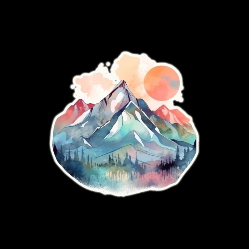 Mountain Landscape with Full Moon 2