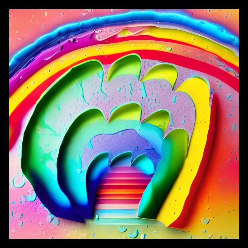 rainbow in sunny rainy day