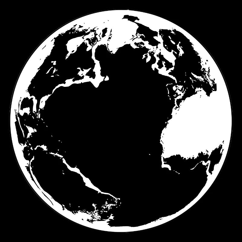 Planet Erde in schwarz/weiss