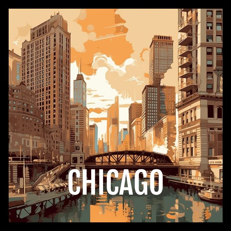 Chicago au coucher du soleil