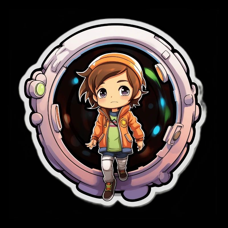 Whimsical Wanderer Cartoon Dimension Traveler