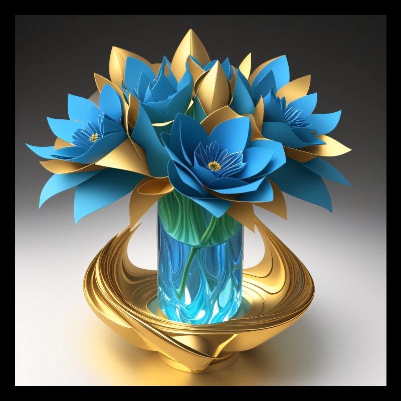 Blumen in einer Kristallvase