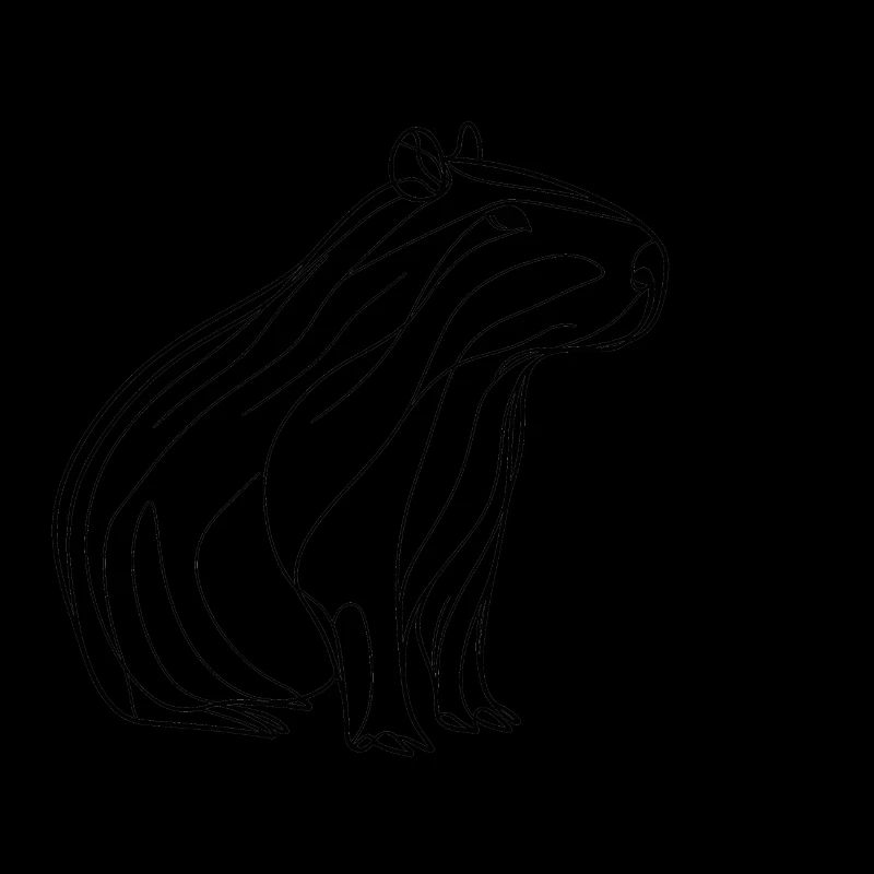 Conception de ligne Capybara Dessin au trait noir et blanc