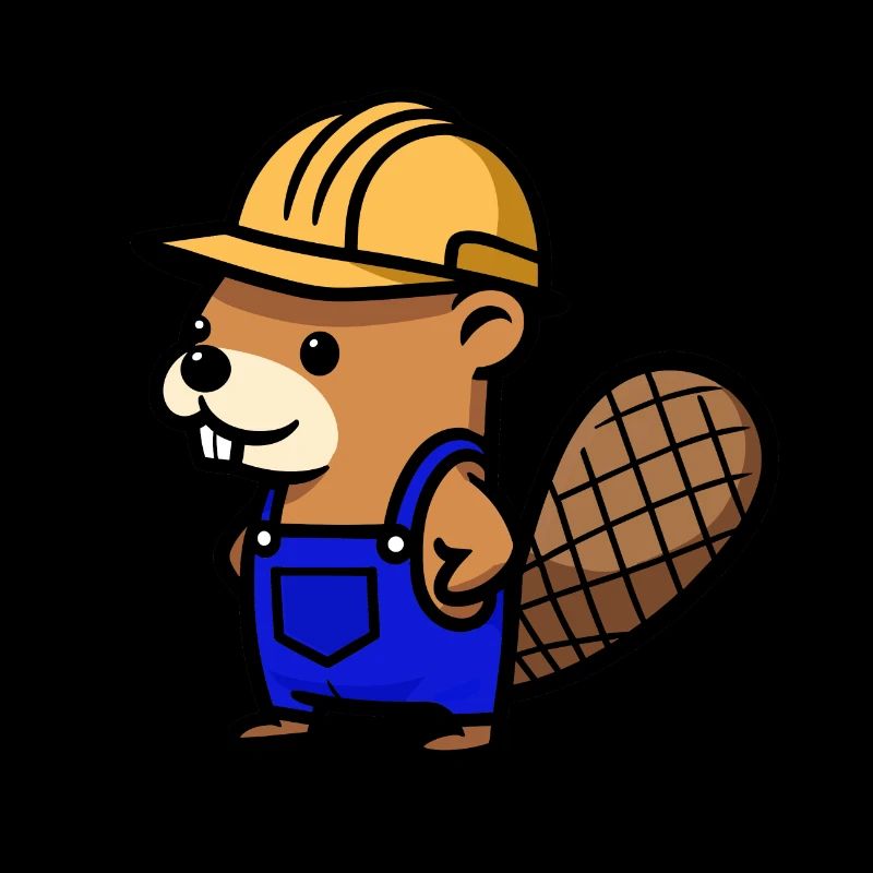 Beaver Bob Builder Blue Collar Craftsman Profession