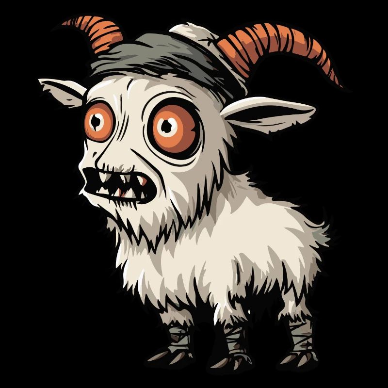 Mountain Goat Halloween Comic Funny