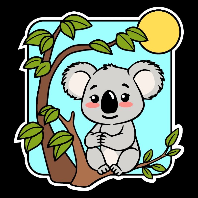 Niedlicher kleiner Koala im Eukalytpus Baum