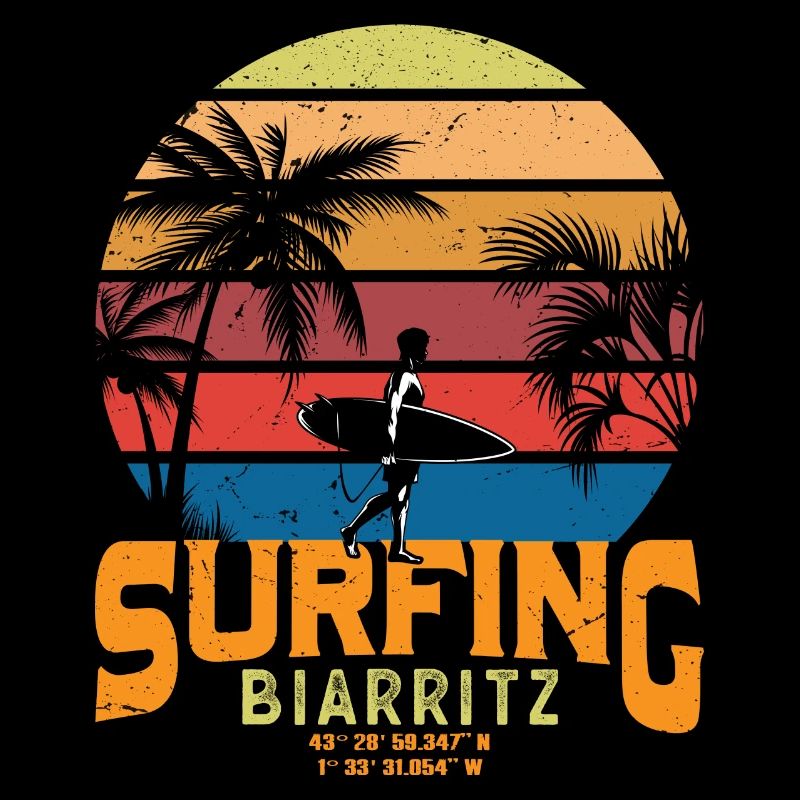 Surf pour surfeurs Vintage Biarritz Idée cadeau