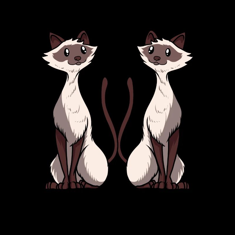 Siamese Cat Artwork two Siamese cat Love
