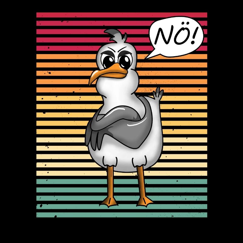 PLATTDEUTSCHER SPRUCH MIT MÖWE