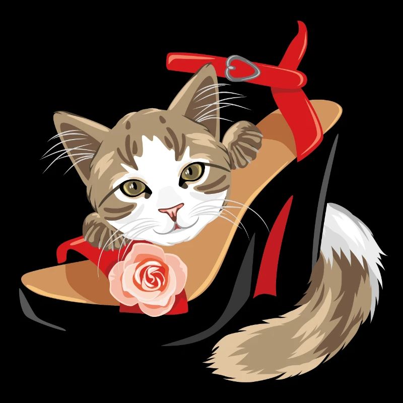Funny kitten playing with sandals