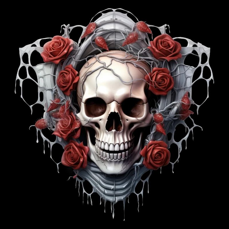 Gothique crâne Roses Art mode graphique