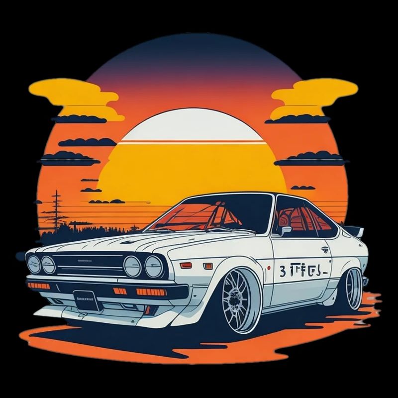 JDM - Retro Car and Sunset