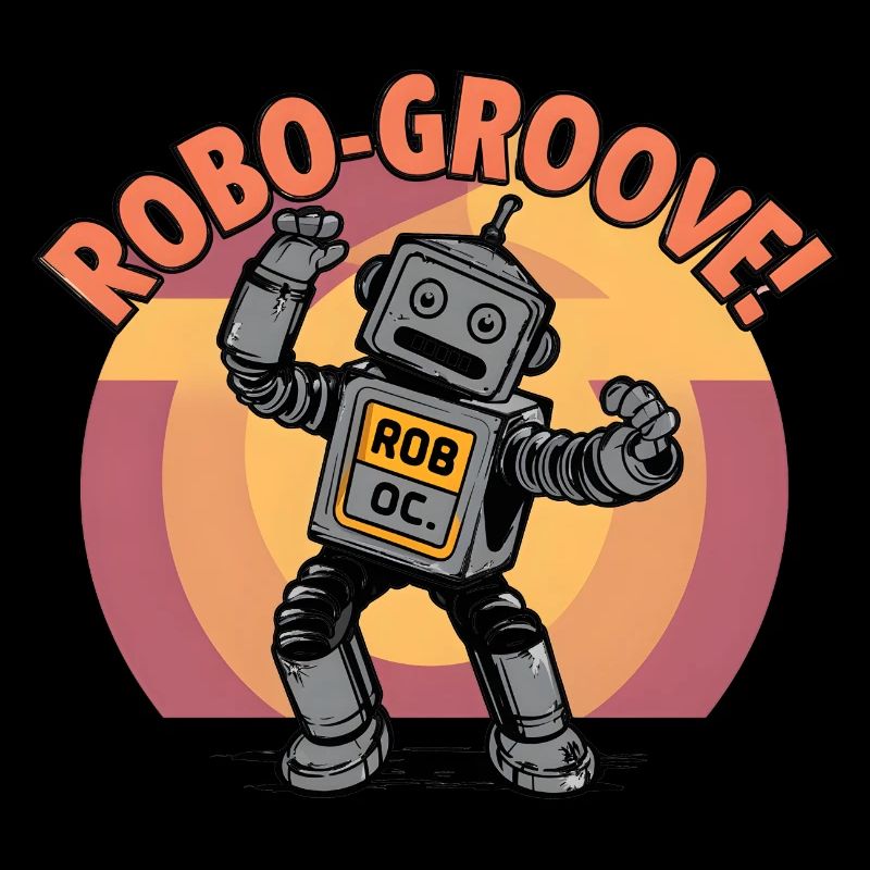 Artwork - Robo-groove! Robot Dancing Digital Art