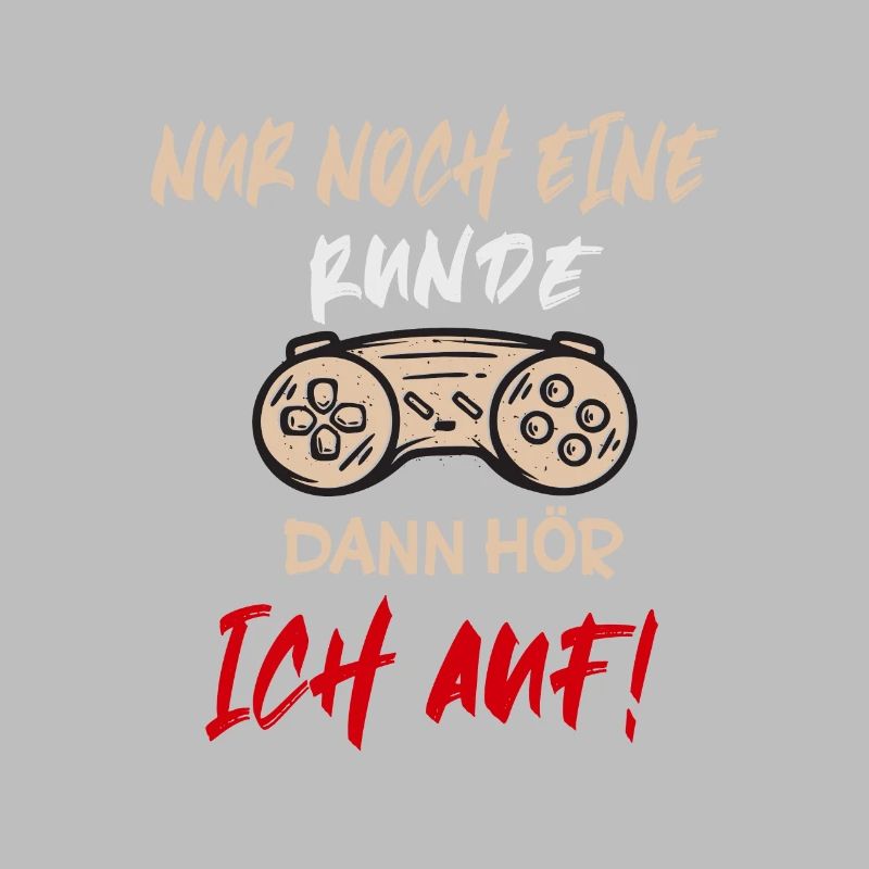 nur noch eine runde controller gamer zocker design