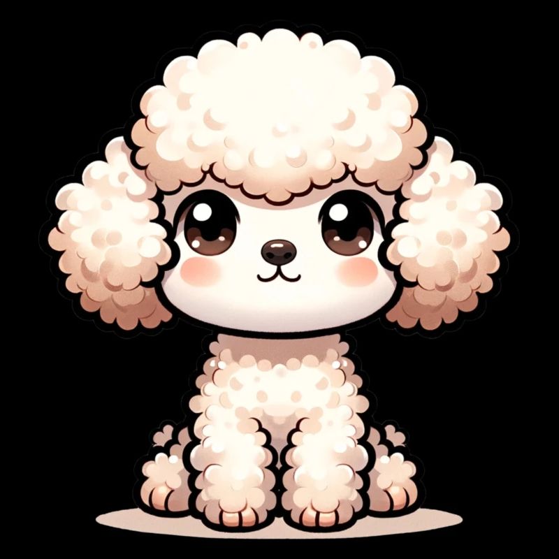 Illustration numérique de caniche mignon