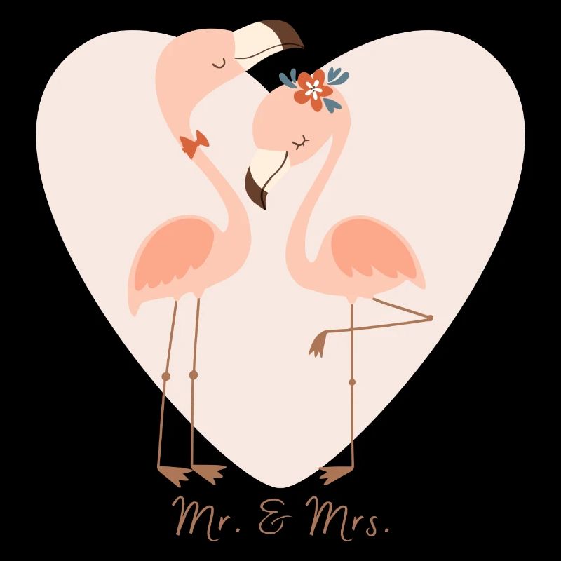 Mr. and Mrs. Flamingos Hochzeit Ehe