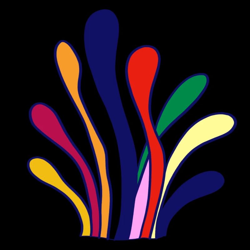 Eight linear patterns with different colors