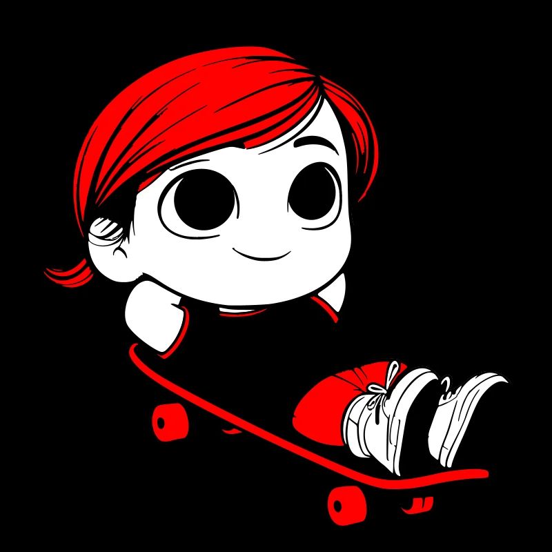 Kathy relaxed auf einem Skateboard