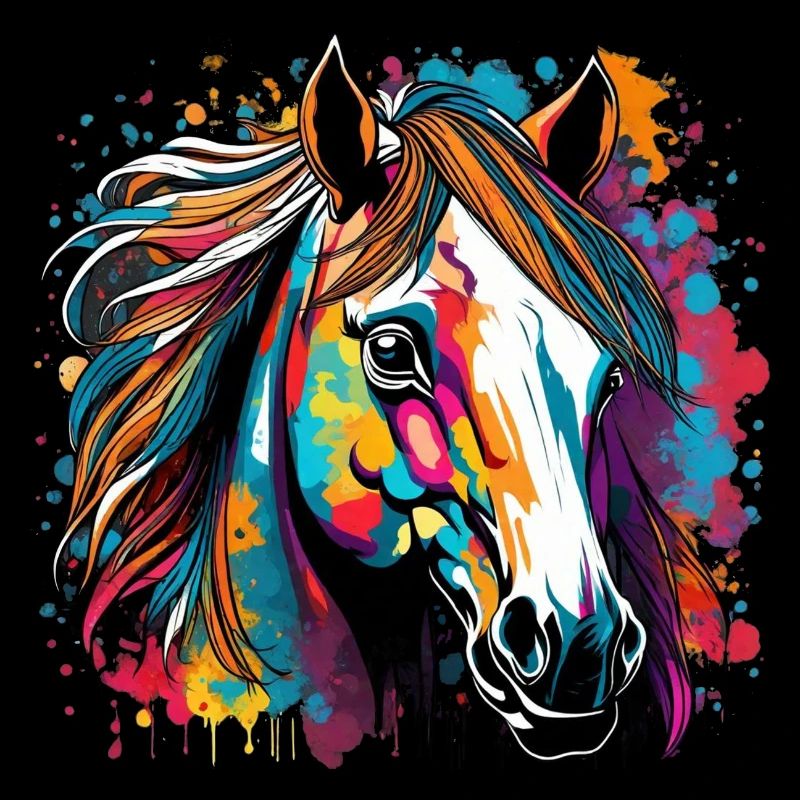 digital art Pferde Kopf Kunst Graffiti